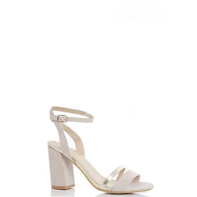 Nude barely there gold strap sandals